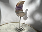 Amethyst With Banded Agate Moon Carving